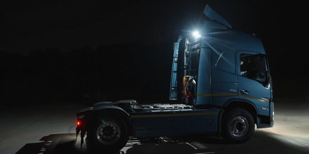 HELLA X-Treme Series LED Driving Lights in white mode, IP69K, auxiliary high-beam on truck cab