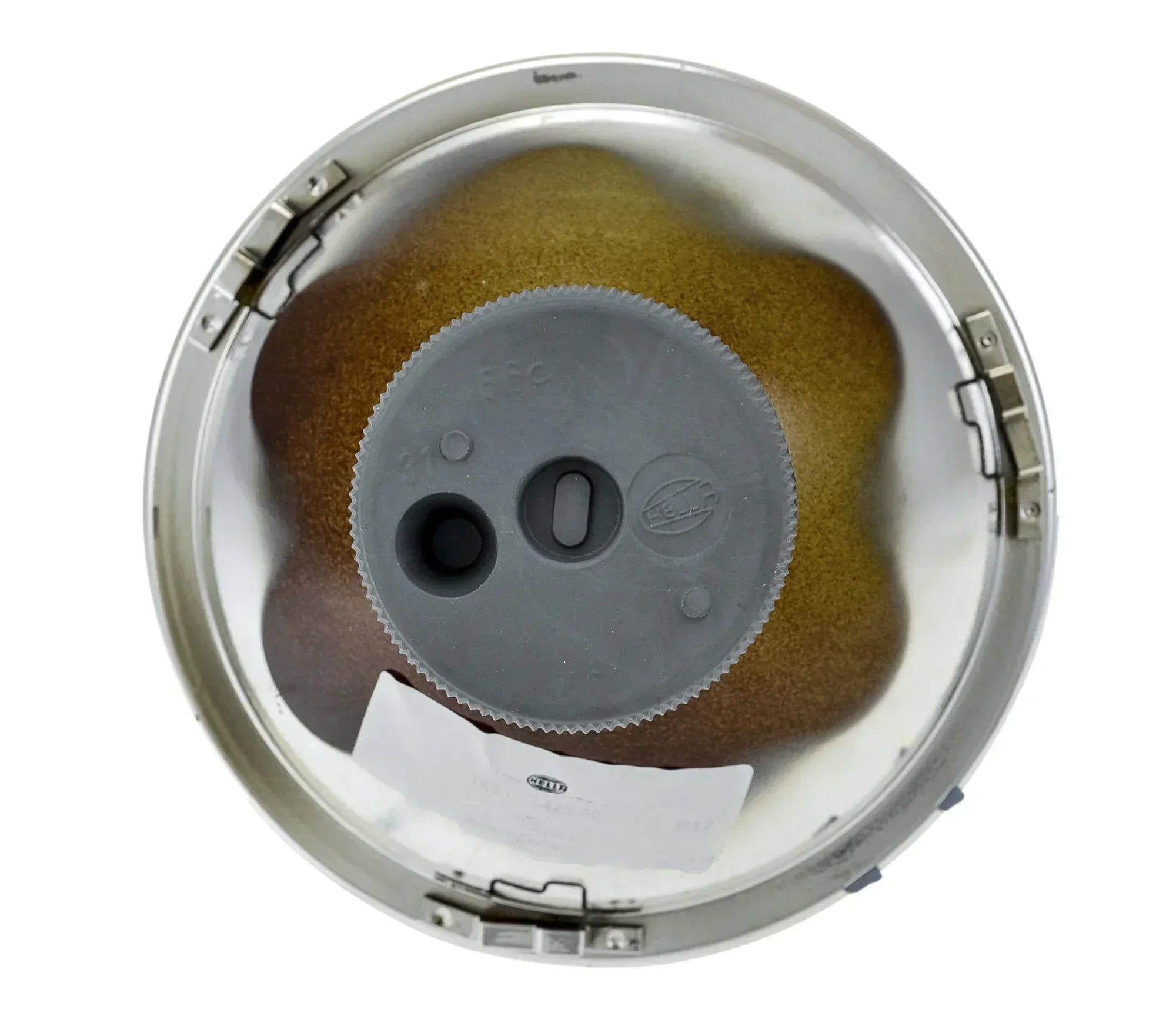 HELLA X-Treme Series LED Driving Lights in amber mode, rugged aluminum IP69K housing, auxiliary high-beam X-shape position light, ideal for off-road trucks.