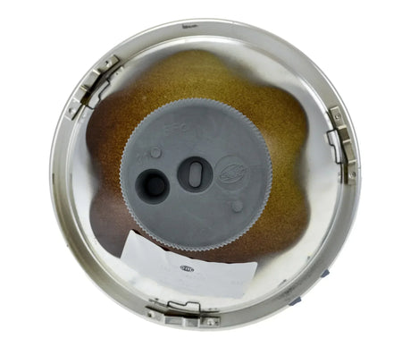 HELLA X-Treme Series LED Driving Lights in amber mode, rugged aluminum IP69K housing, auxiliary high-beam X-shape position light, ideal for off-road trucks.