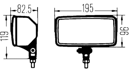 HELLA 550 Halogen Driving Light — technical diagram with dimensions