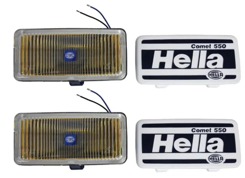 HELLA X-Treme Series LED Driving Lights in amber mode, rugged housing, IP69K, auxiliary high-beam, off-road