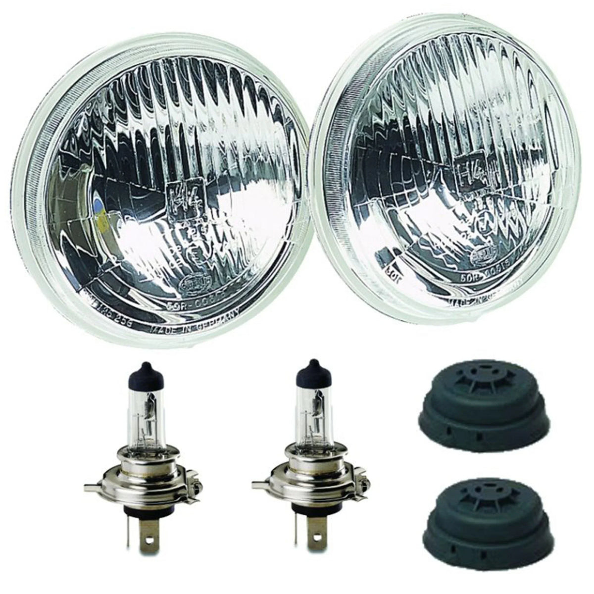 HELLA X-Treme Series LED Driving Lights in white mode, IP69K rated, clear lens, auxiliary high-beam.