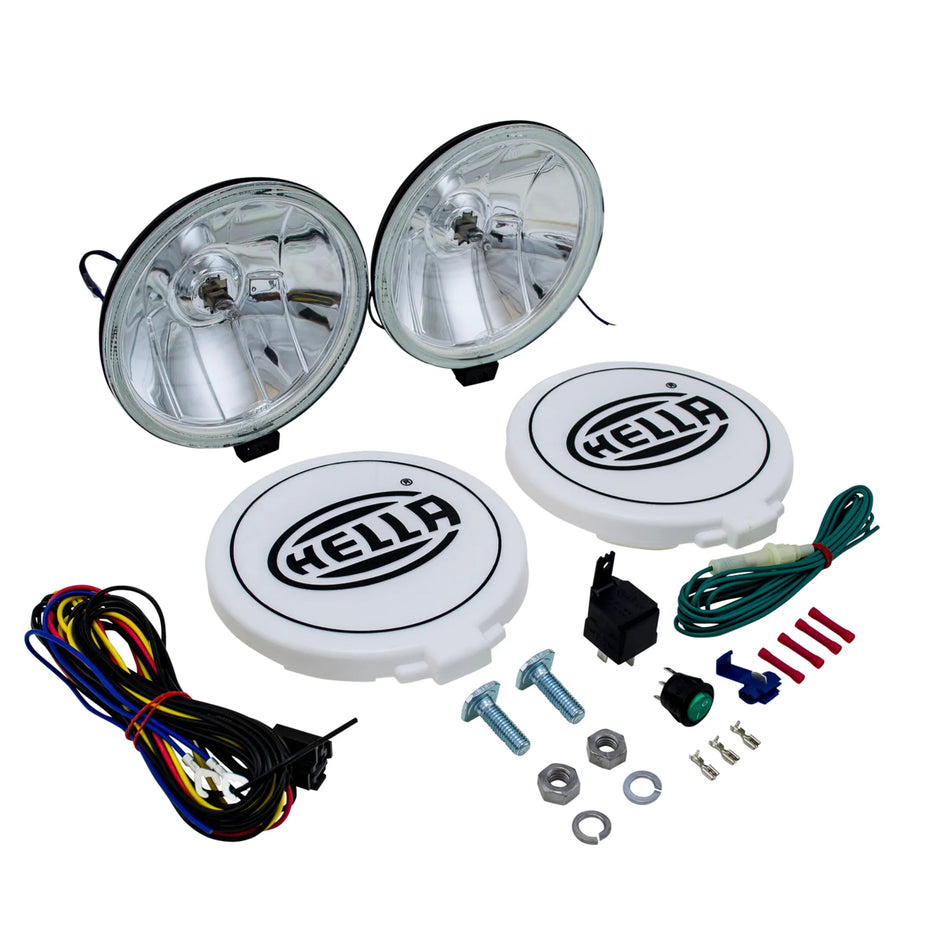 HELLA X-Treme Series LED Driving Lights kit with rugged aluminum housing, IP69K, auxiliary high-beam, off-road ready.