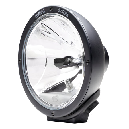 Rallye 4000 Black Halogen Free Form Beam with clear lens and "METAL" branding on the bezel.