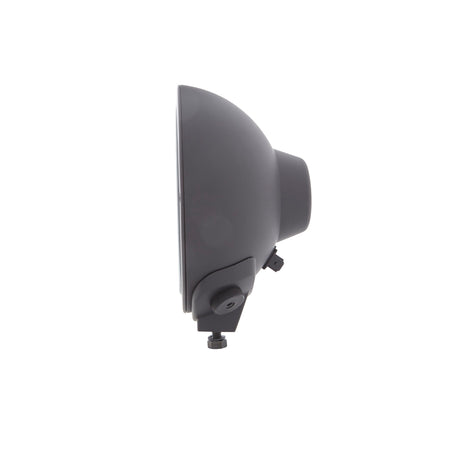 Side view of a sleek, black Rallye 4000 Halogen Pencil Beam with mounting bracket.