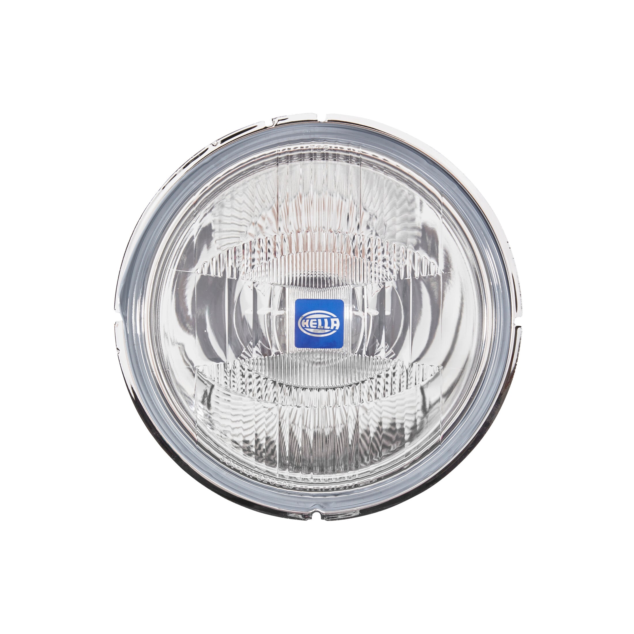 Round Hella Rallye 4000 Series driving beam insert with clear lens and chrome trim.