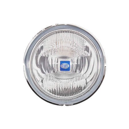 Round Hella Rallye 4000 Series driving beam insert with clear lens and chrome trim.
