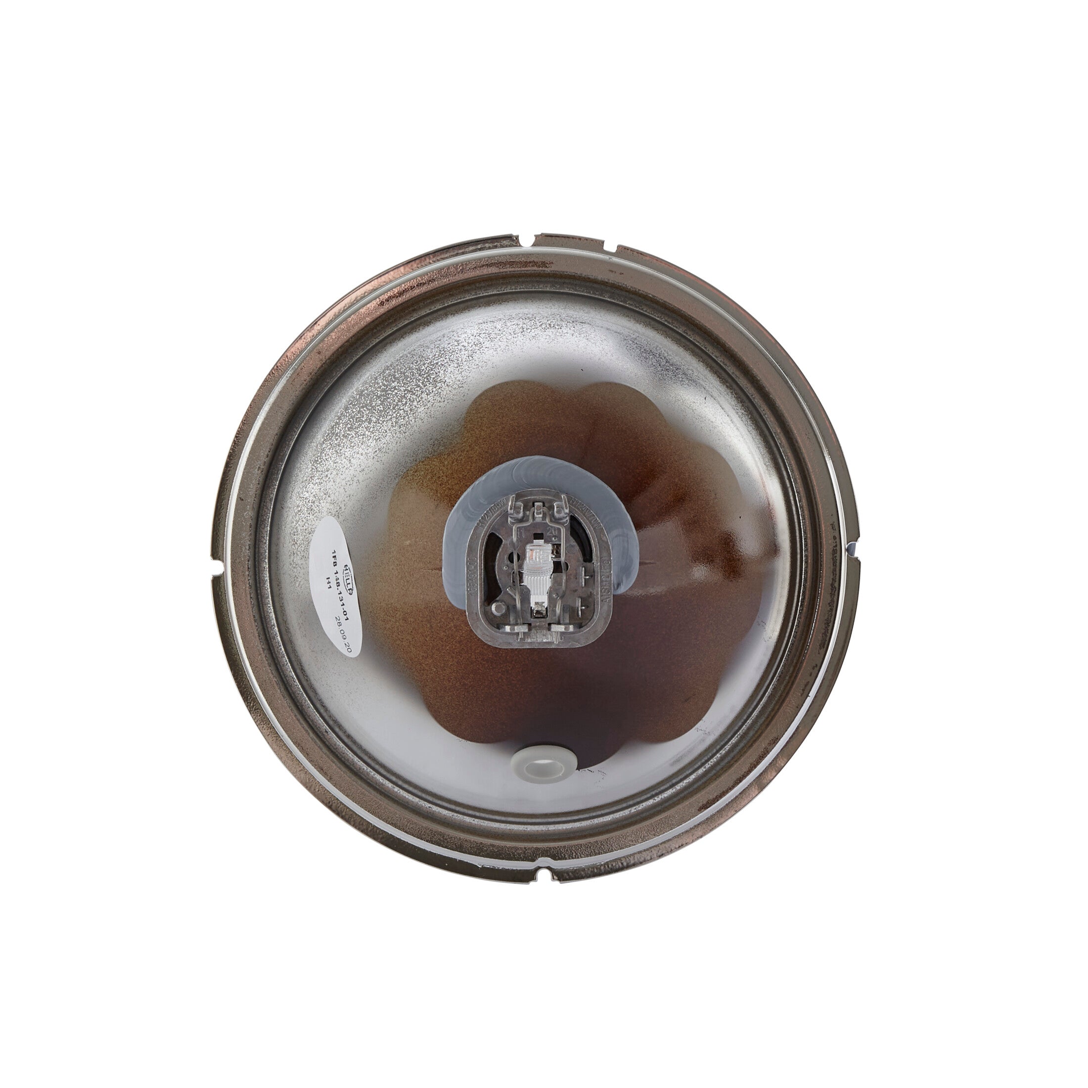 Rallye 4000 Series black halogen driving beam insert with PO light, top view.