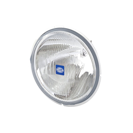 Rallye 4000 Series clear halogen driving beam insert with a blue Hella logo.