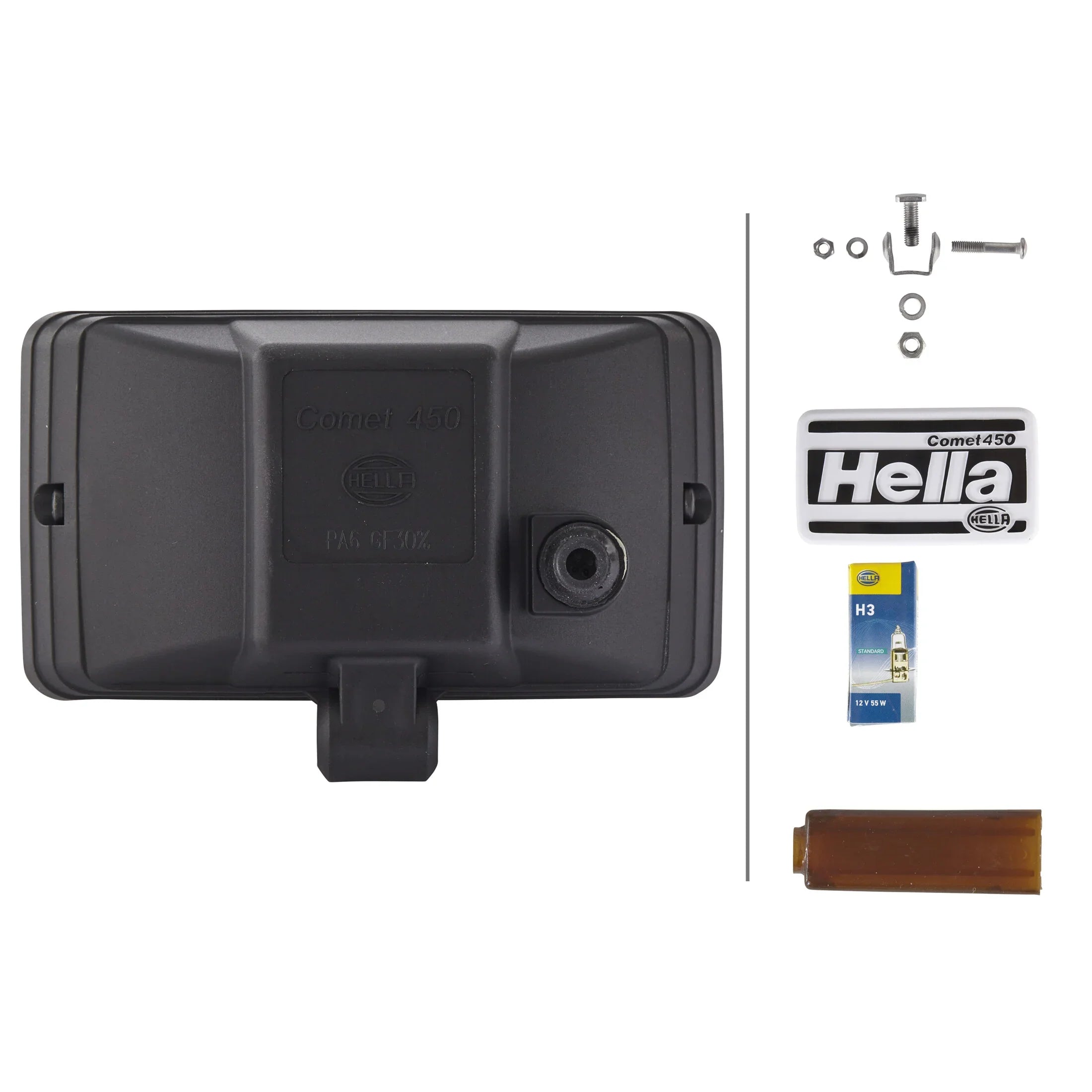 HELLA 450 Halogen Driving Light SAE Approved — technical drawing with dimensions