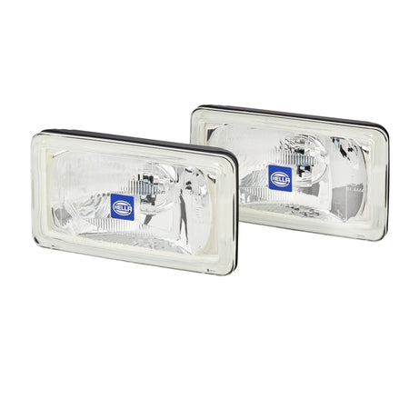 HELLA X-Treme Series LED Driving Lights in white mode, IP69K rugged auxiliary high-beam, clear lens