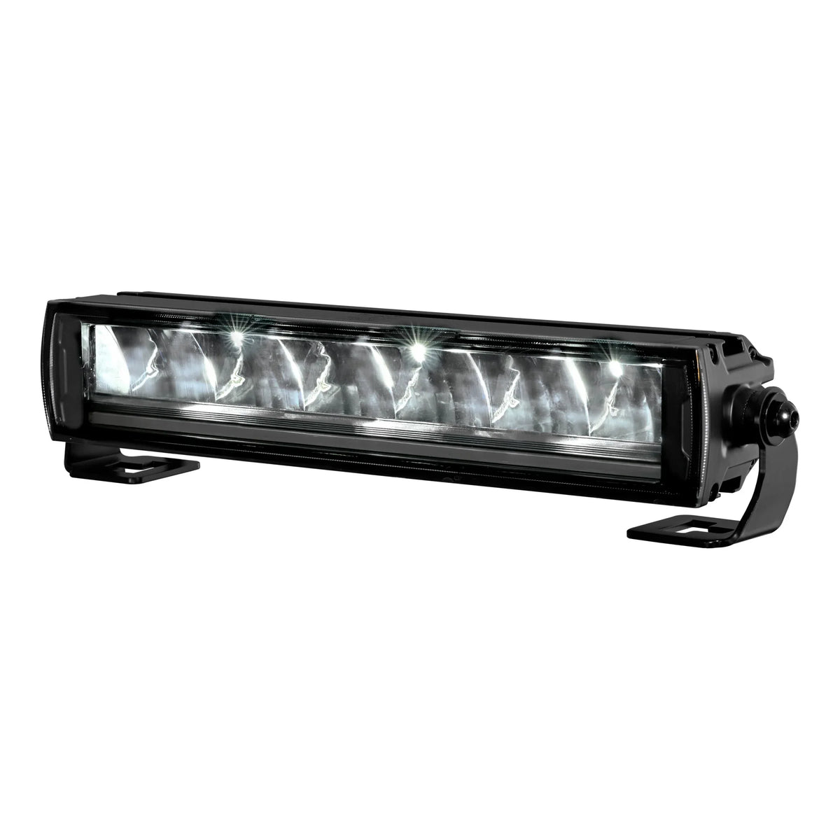 HELLA X-Treme Series LED Driving Lights in white mode, IP69K rugged aluminum housing, X-shape position light, auxiliary high-beam for off-road.