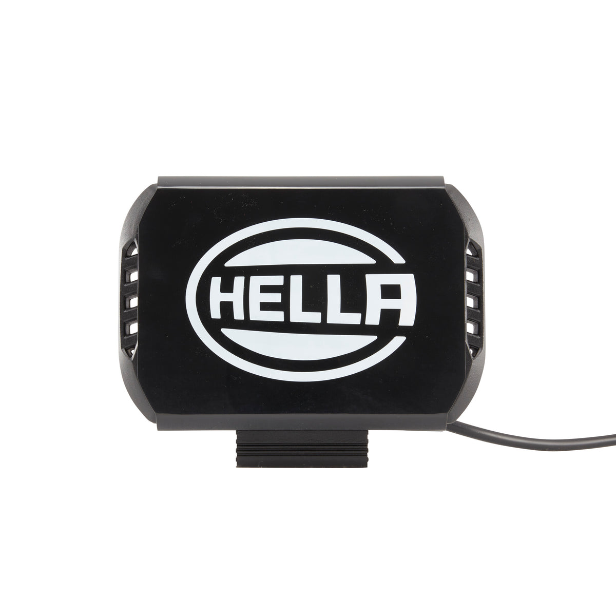 Black rectangular HELLA 450 LED driving light with white logo, featuring a driving beam.