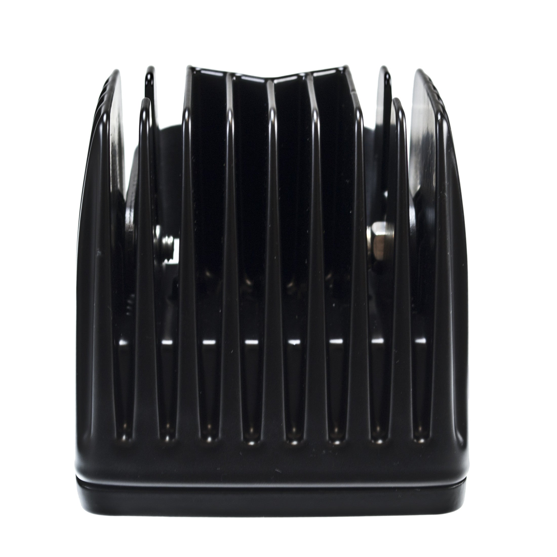 Black HVF Cube 6 LED flood light, compact with a rugged finned heat sink design.