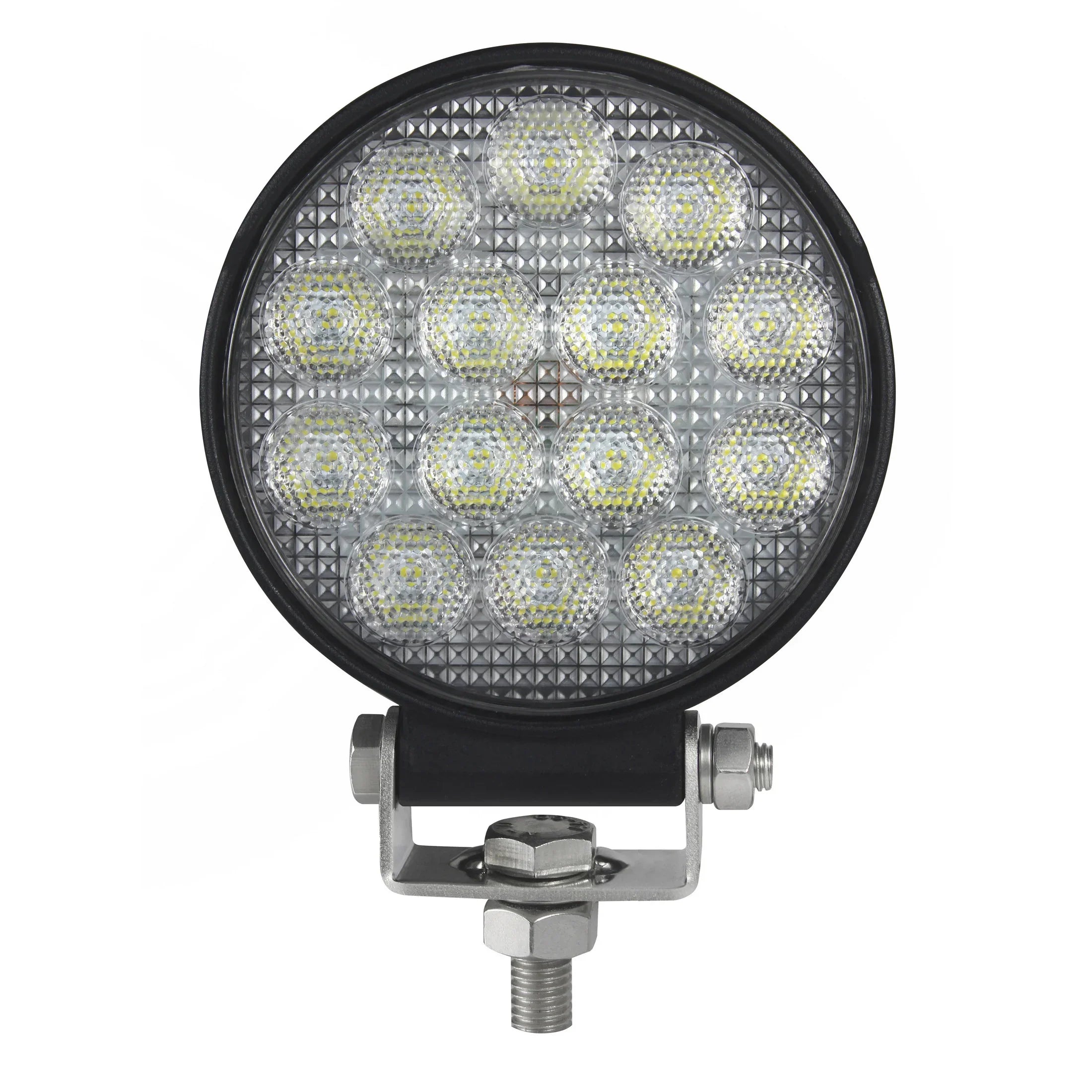 HELLA X-Treme Series LED Driving Light in White with X-shape position light, IP69K, auxiliary high-beam, rugged aluminum housing.