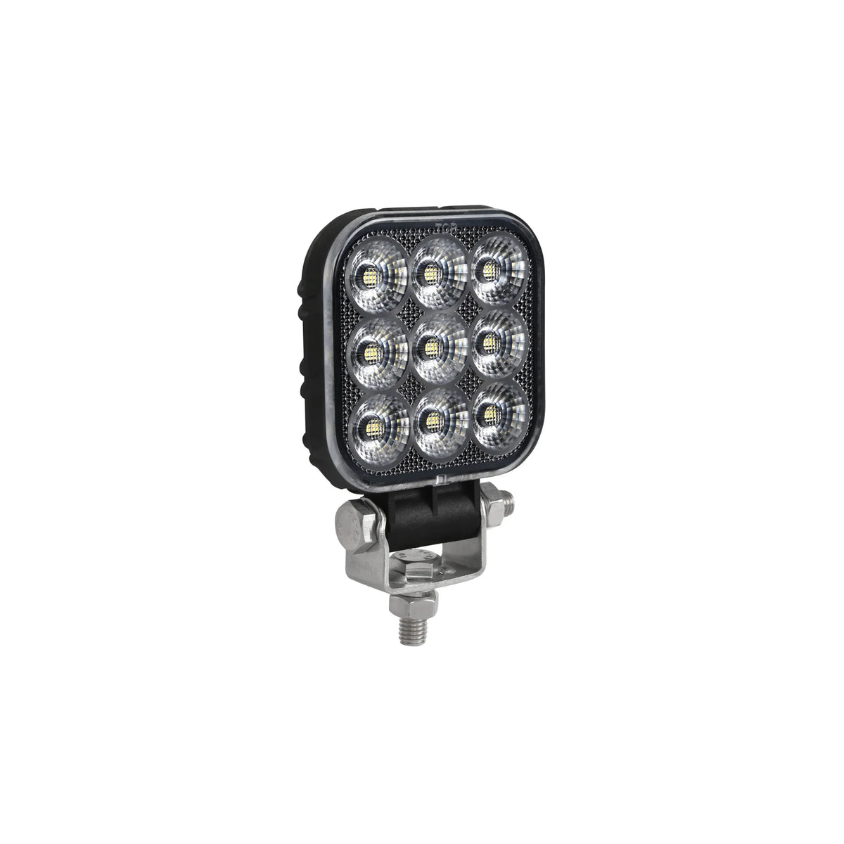 HELLA X-Treme Series LED Driving Lights in white mode with X-shape position light, IP69K, rugged housing, auxiliary high-beam for off-road use.