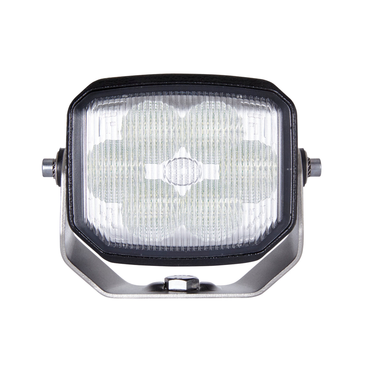 Power Beam 1500 LED work lamp with black housing, clear lens, and silver mounting bracket.