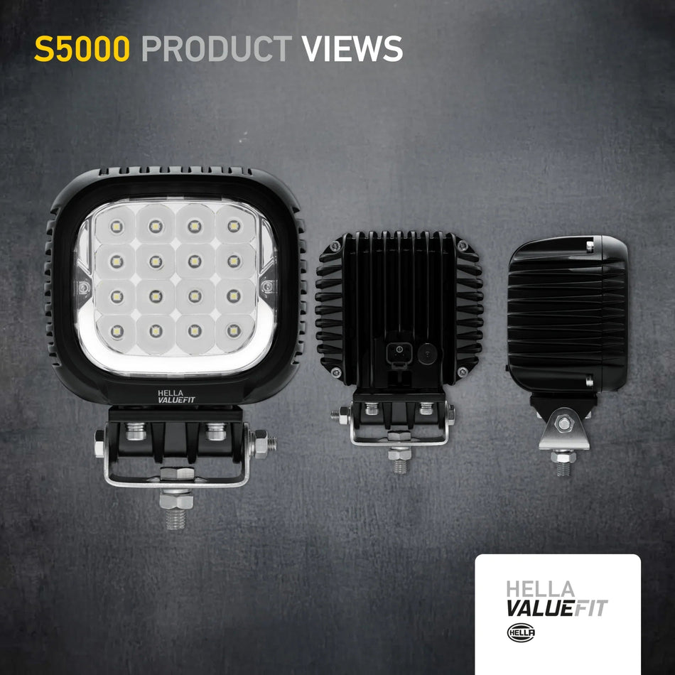 HELLA X-Treme Series LED Driving Lights in White mode, rugged aluminum housing, IP69K, auxiliary high-beam, clear lens for off-road.