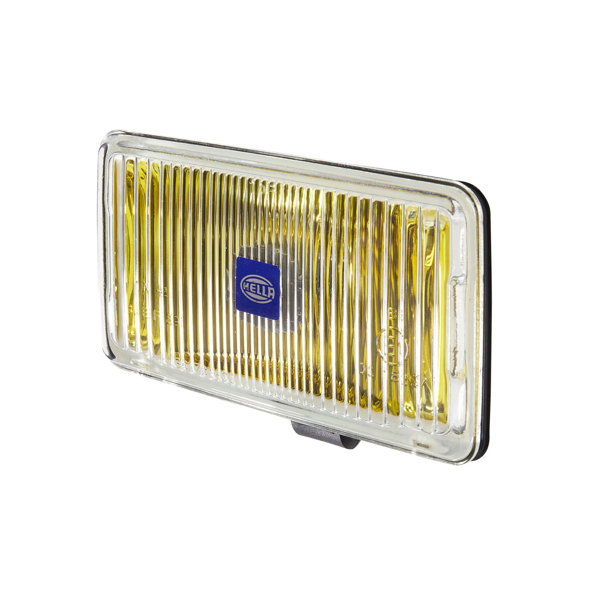 HELLA 450 Halogen Amber Fog Light — diagonal-left view of amber fog lamp