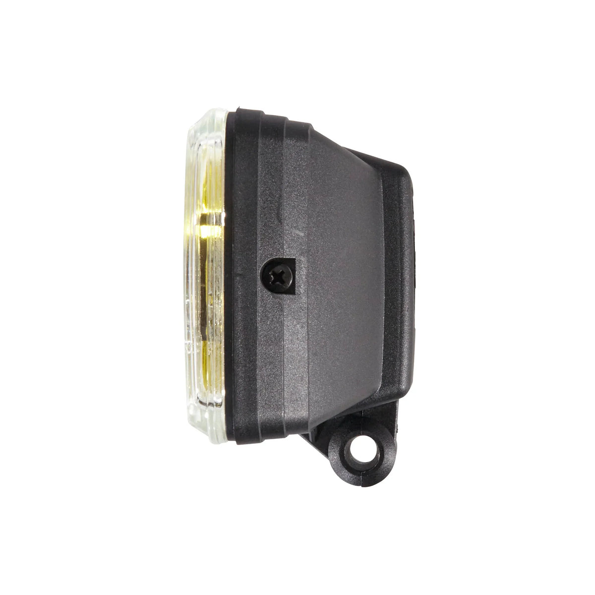 HELLA 450 Halogen Amber Fog Light — side view of round amber fog lamp