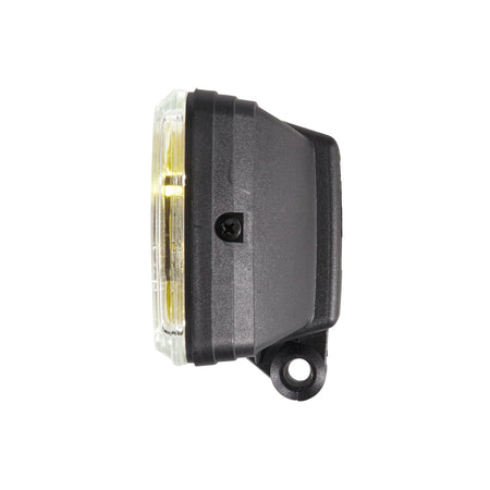 HELLA 450 Halogen Amber Fog Light — side view of round amber fog lamp