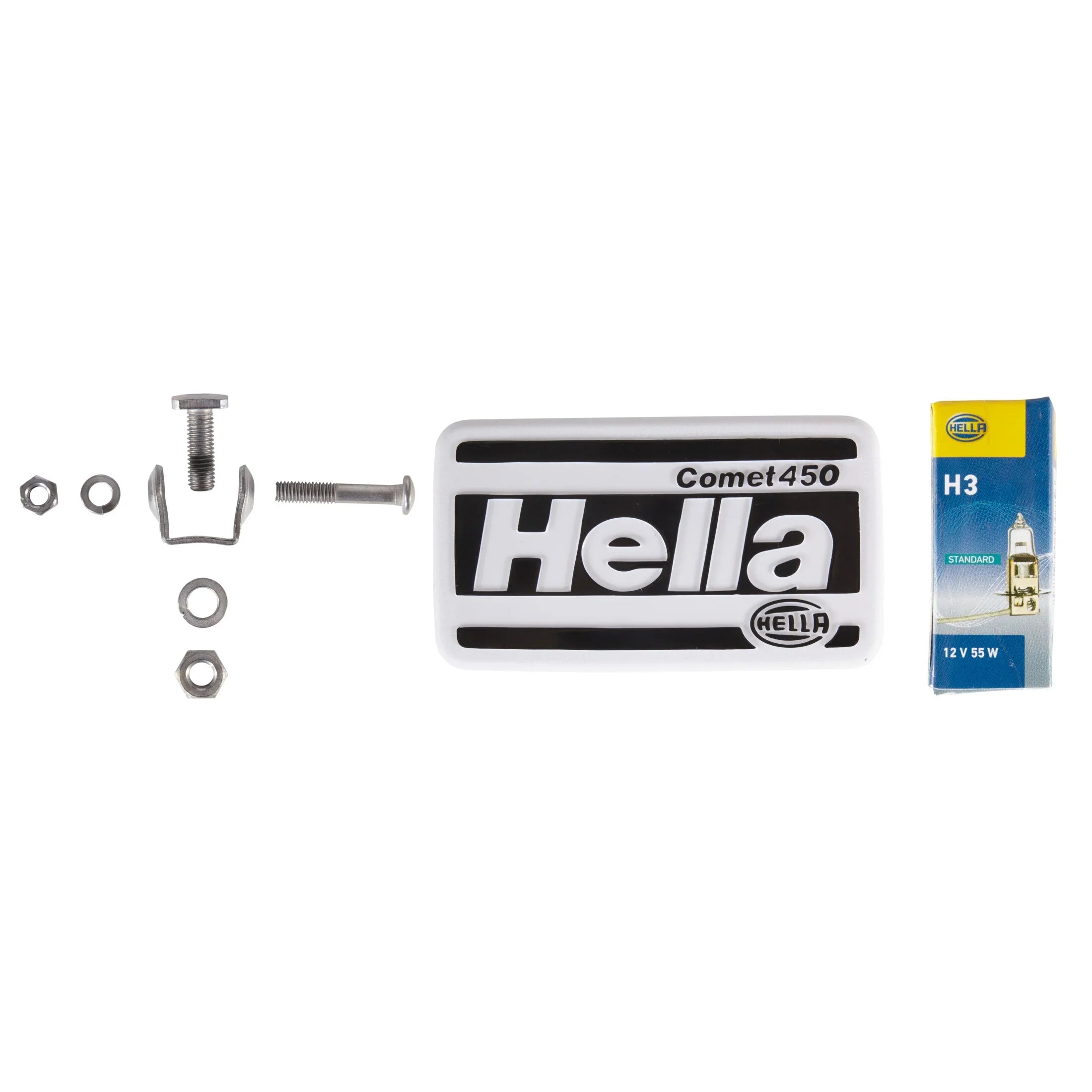 HELLA 550 Halogen Fog Light SAE Approved — detail view of mounting hardware