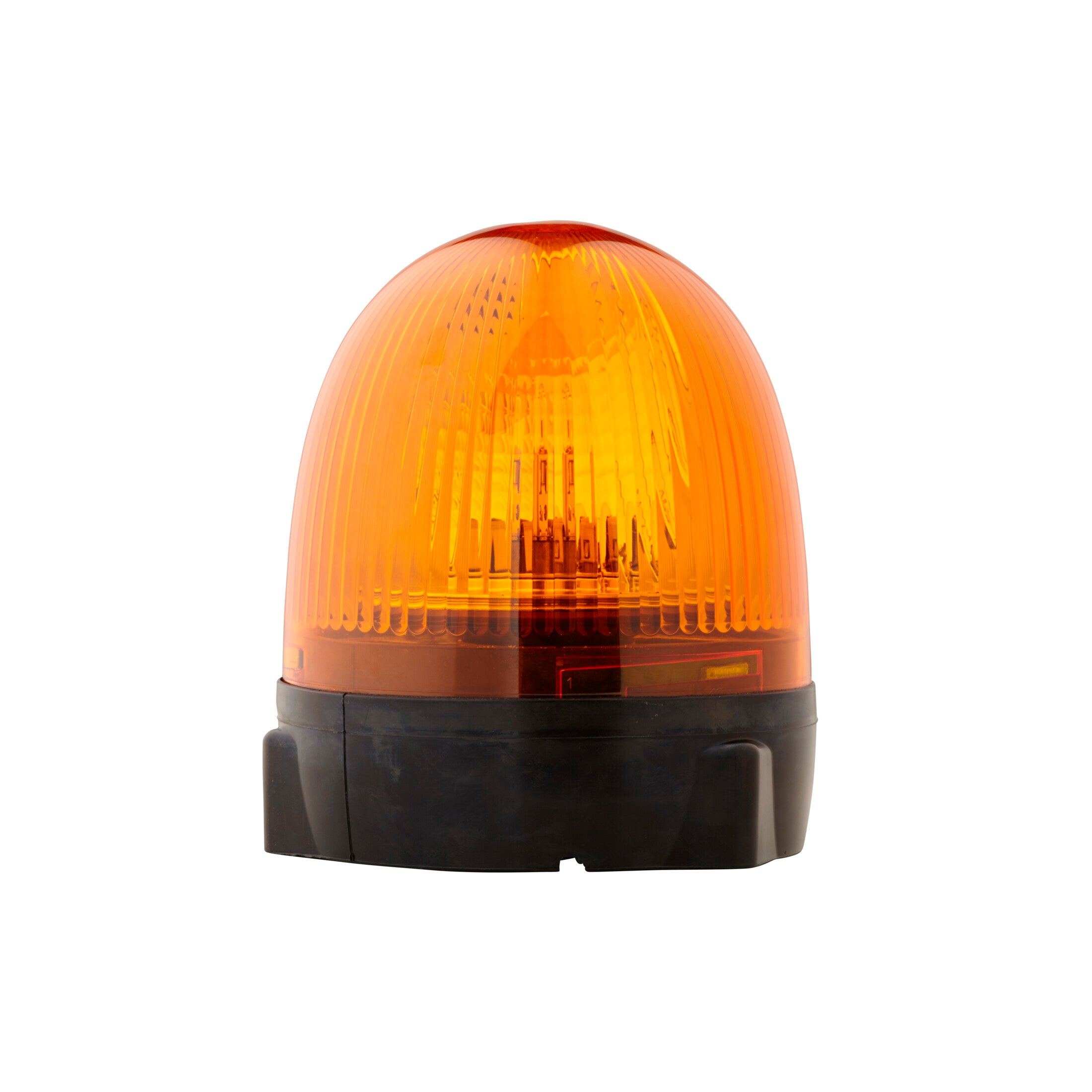 KL ROTA COMPACT amber rotating beacon with a black base and ribbed dome.