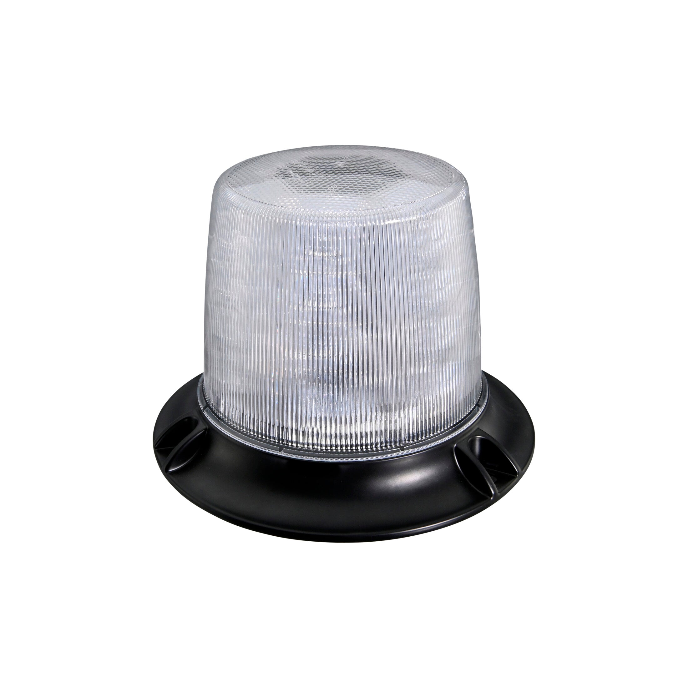 HELLA White Beacon double flash LED warning light with clear lens and black base.