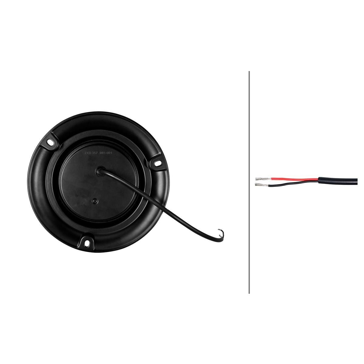 HELLA White LED Double Flash Beacon, black base, with wiring.
