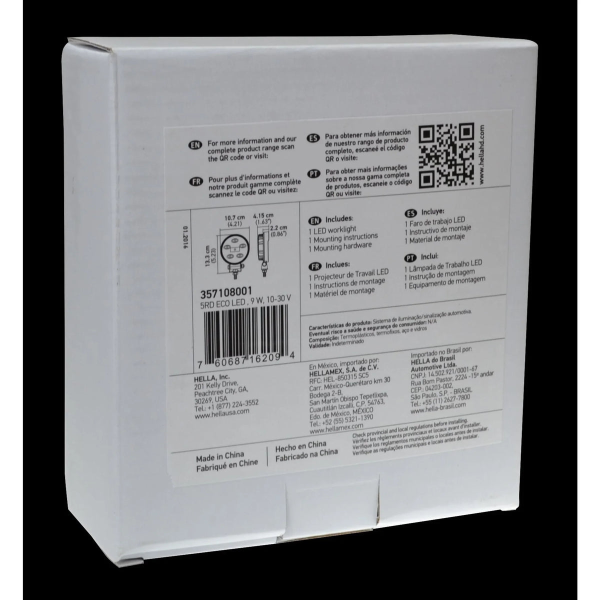 HELLA X-Treme Series LED Driving Lights packaging, IP69K rated, off-road auxiliary high-beam.