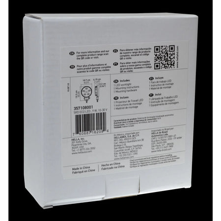 HELLA X-Treme Series LED Driving Lights packaging, IP69K rated, off-road auxiliary high-beam.