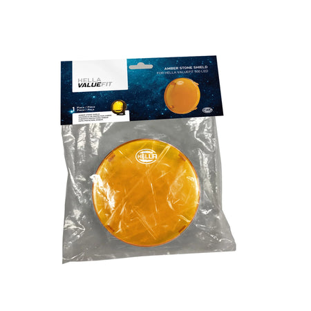 Amber stone shield for HELLA X-Treme Series LED Driving Lights, rugged, IP69K, off-road auxiliary high-beam lens cover.