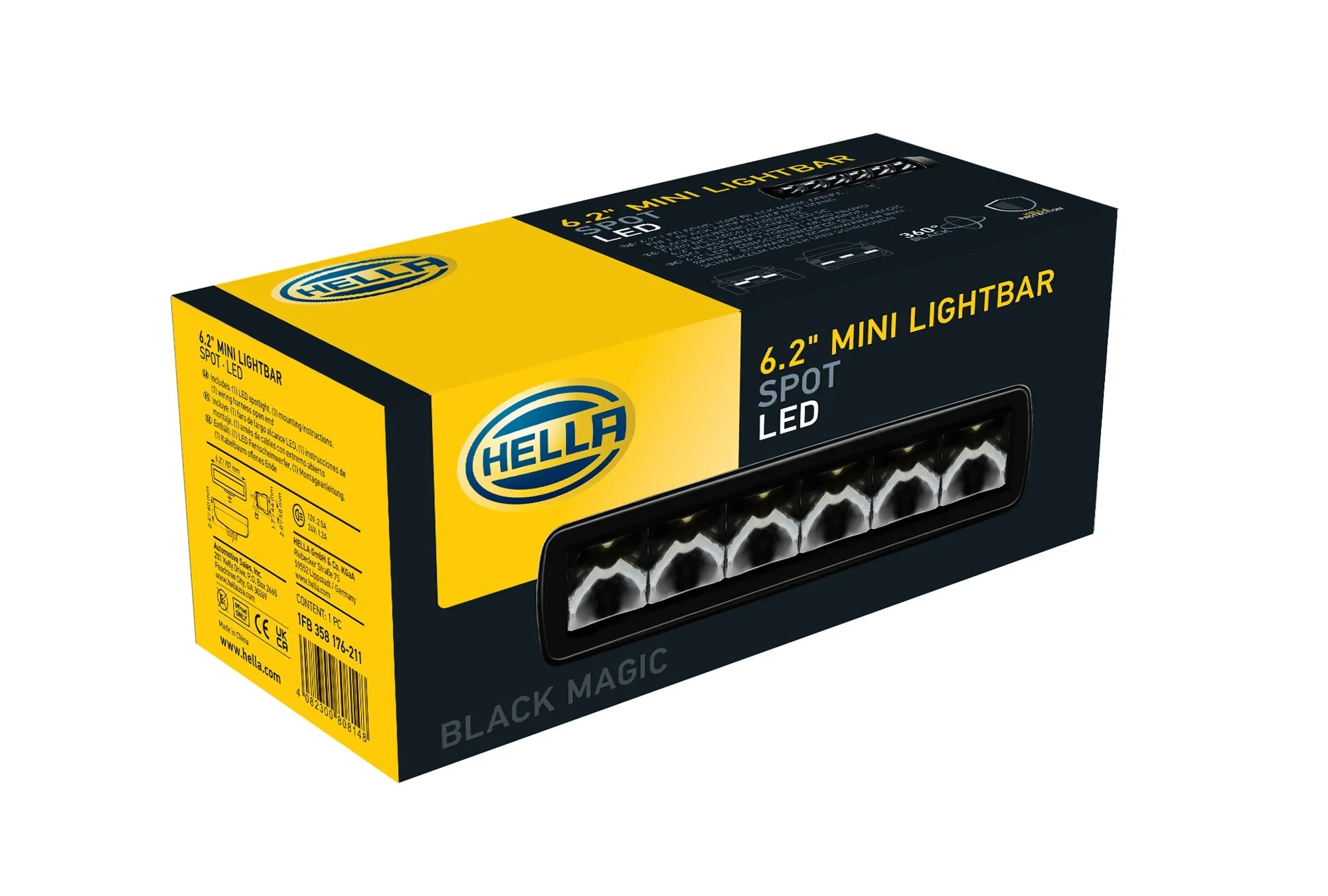 HELLA X-Treme Series 6.2" LED Driving Lights, white X-shape position light, IP69K, off-road auxiliary high-beam.