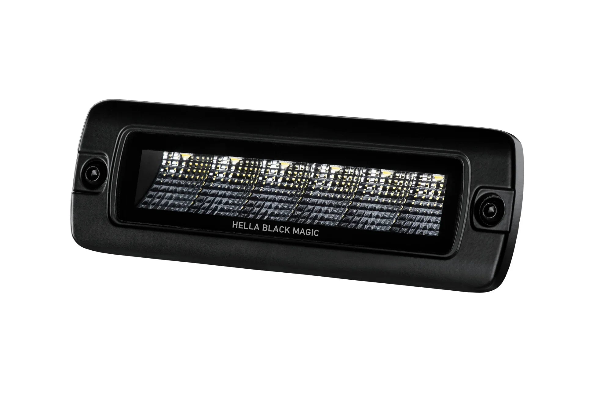 HELLA X-Treme Series LED Driving Lights in white mode, rugged aluminum housing, IP69K off-road auxiliary high-beam.