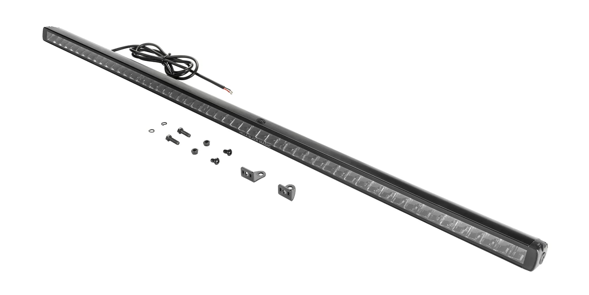 HELLA Black Magic LED Lightbar 50" Slim — angled view of slim LED bar