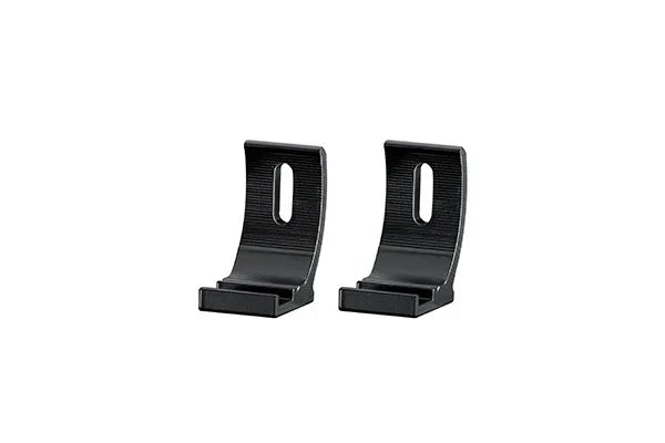 Pair of rugged black HELLA X-Treme Series LED driving light brackets for off-road, IP69K rated.