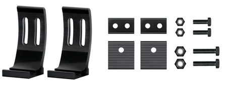 HELLA X-Treme Series off-road LED Driving Lights mounting hardware, rugged aluminum brackets, IP69K rated.