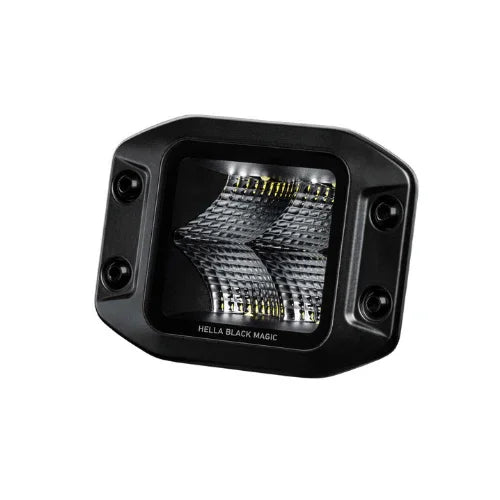 HELLA X-Treme Series LED Driving Lights in White mode, X-shape position light, IP69K, rugged aluminum housing, auxiliary high-beam for off-road.