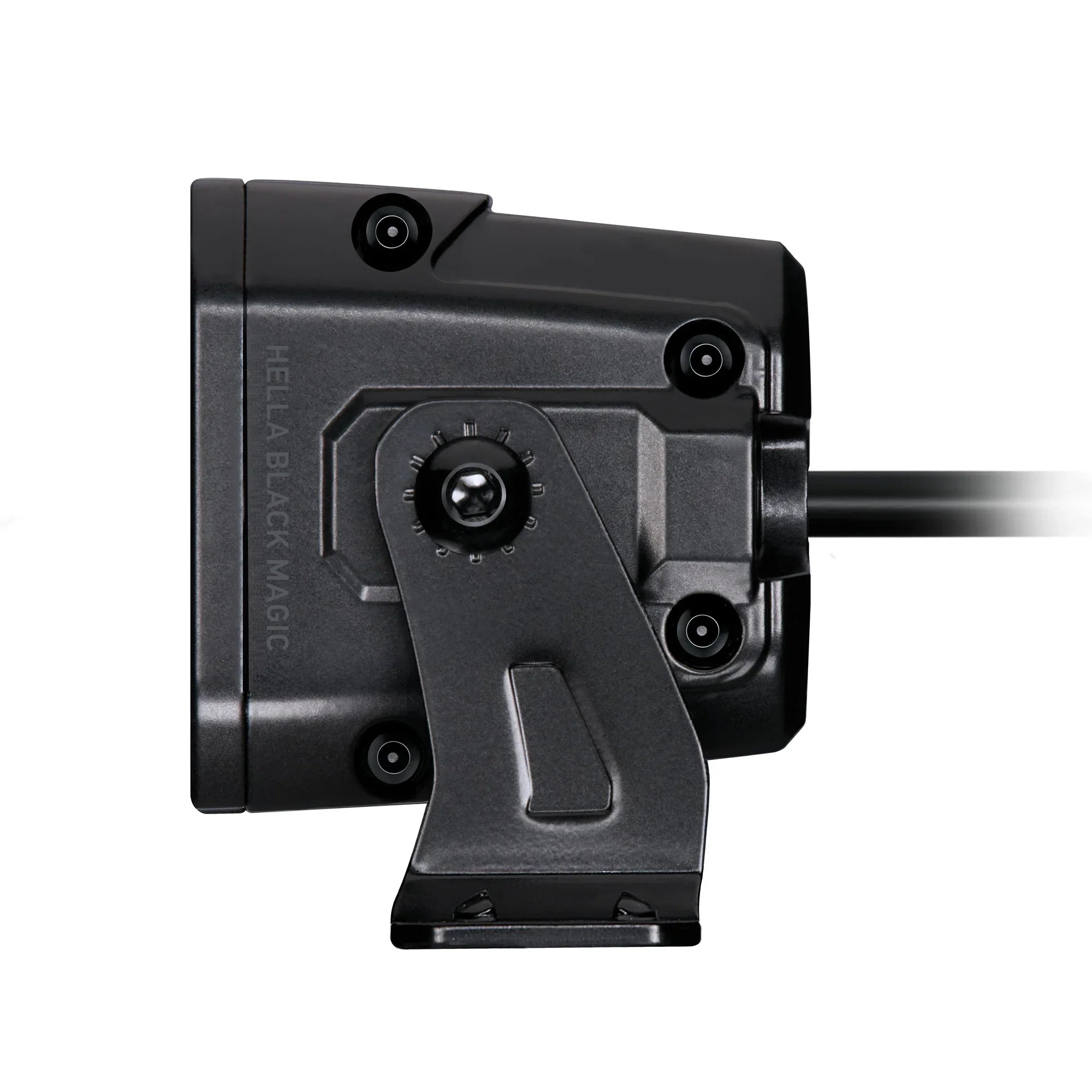 HELLA Black Magic Tough Double Row Lightbar 30" — left side view of straight housing