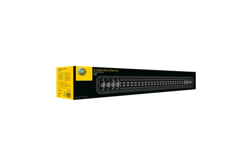 HELLA Black Magic Tough Double Row Lightbar 30" — angled product view of black LED bar