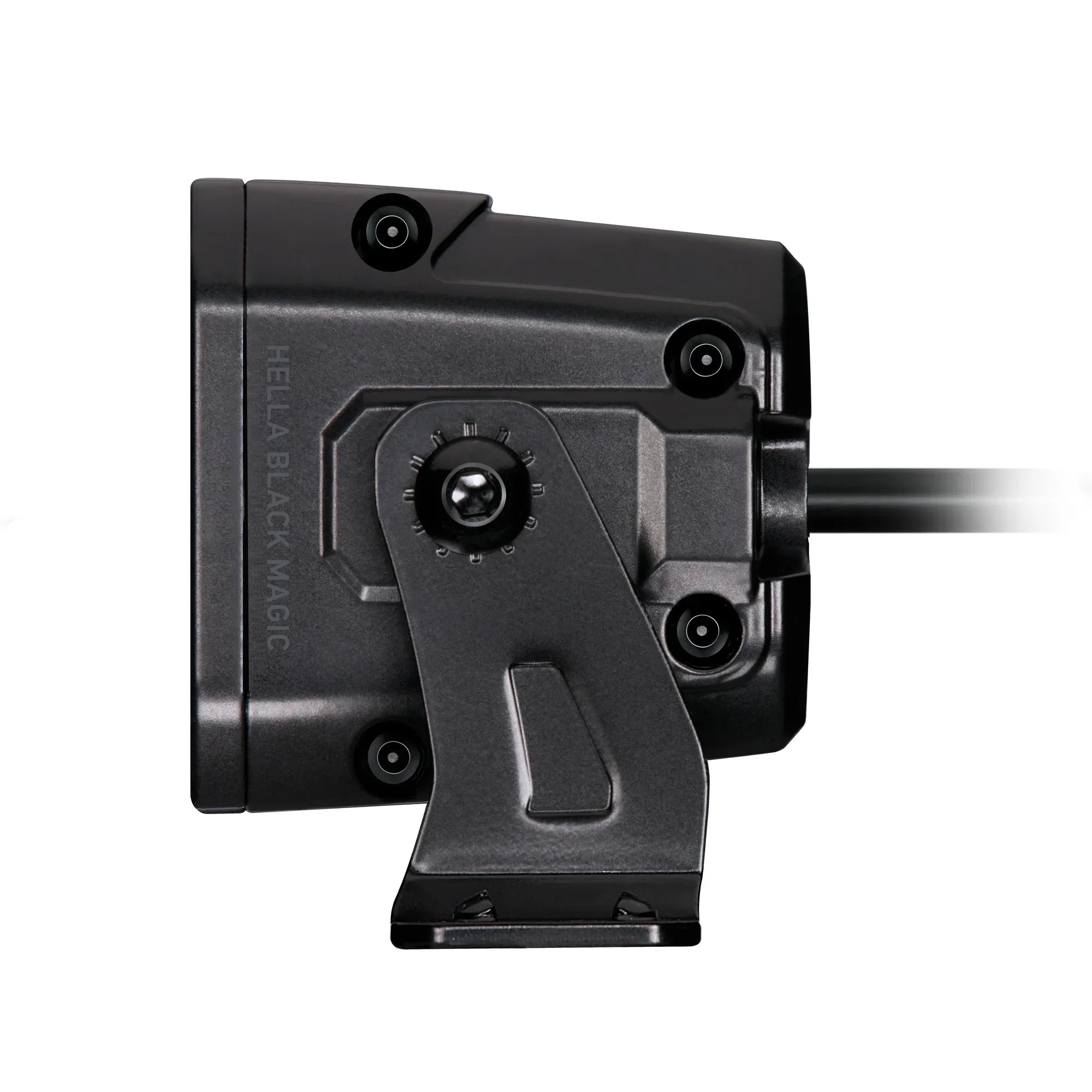 HELLA Black Magic Tough Double Row Lightbar 50" — left side view of straight housing