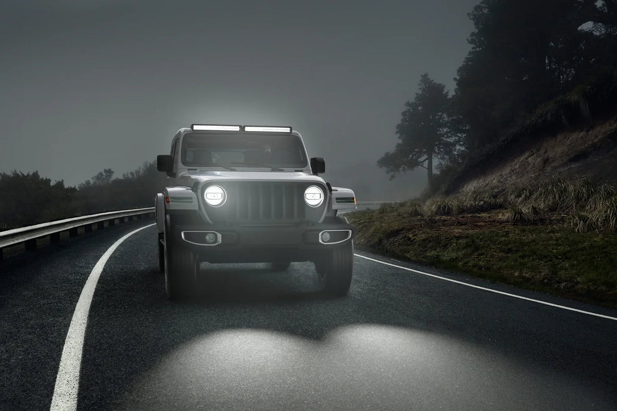 HELLA Black Magic Tough Double Row Lightbar 50" — truck roof-mounted off-road application