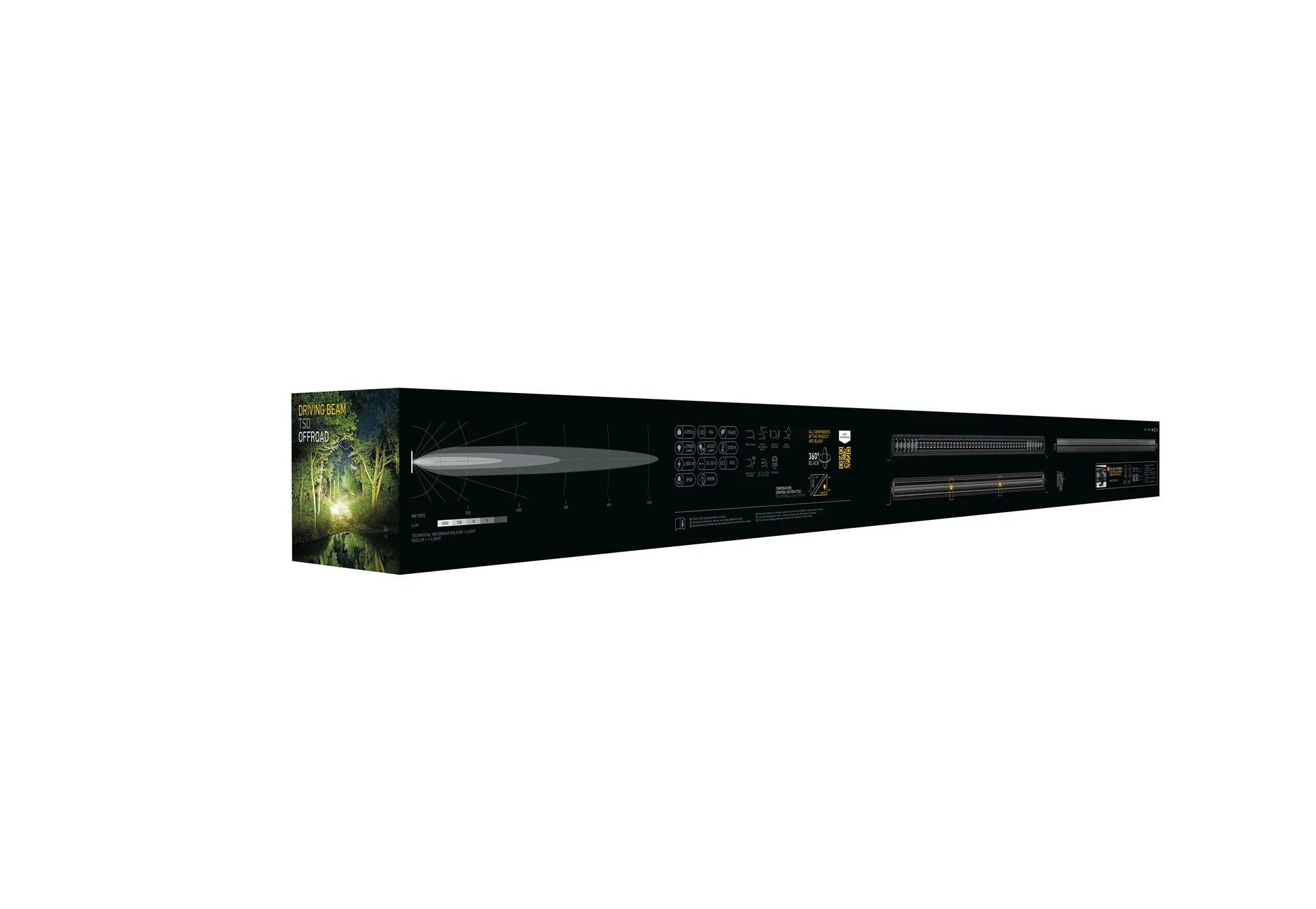 HELLA Black Magic Tough Double Row Lightbar 50" — retail packaging shot