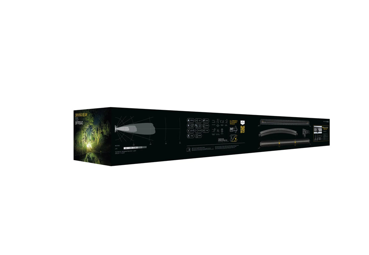 HELLA Black Magic Tough Slim Curved Lightbar 40" — retail packaging shot
