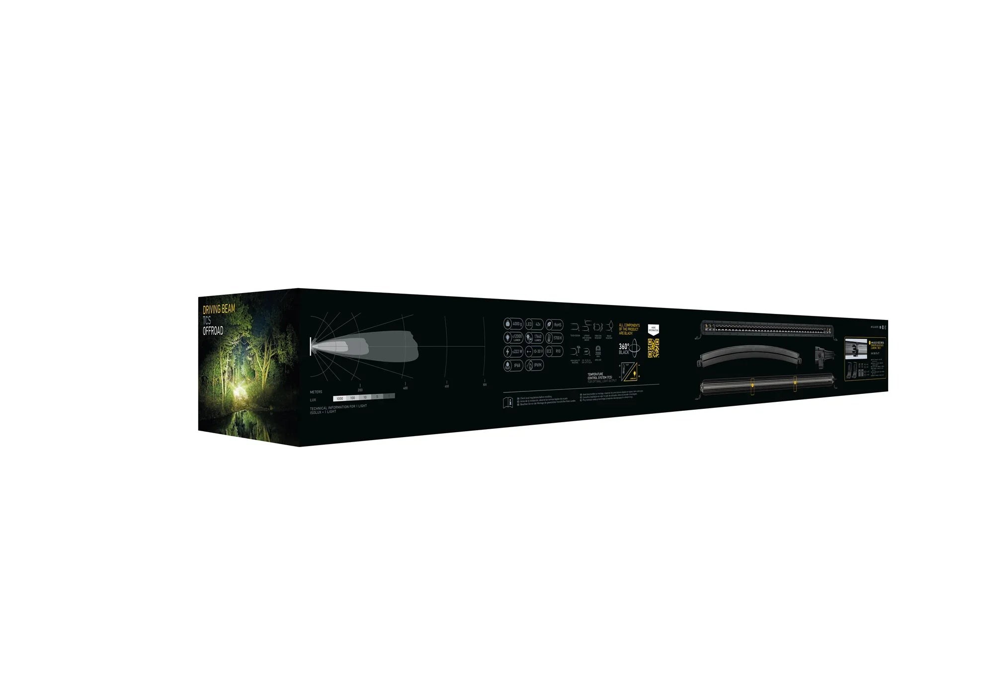 HELLA Black Magic Tough Slim Curved Lightbar 40" — retail packaging shot
