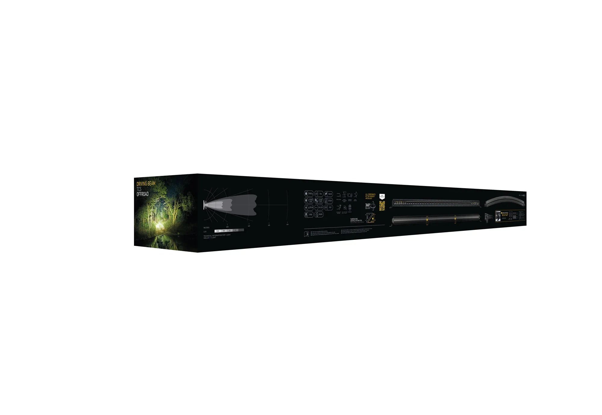 HELLA Black Magic Tough Slim Curved Lightbar 50" — product packaging detail