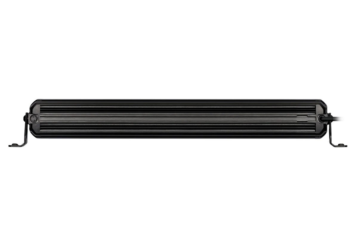 HELLA Black Magic Tough Double Row Curved Lightbar 20" — back view of housing with mounting brackets