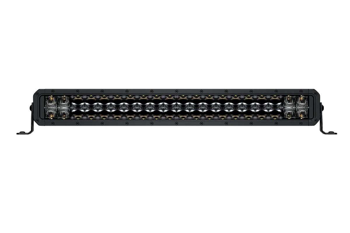 HELLA Black Magic Tough Double Row Curved Lightbar 20" — front view showing dual rows of LEDs