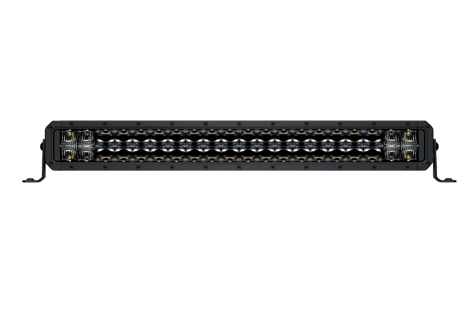 HELLA Black Magic Tough Double Row Curved Lightbar 20" — front view showing dual rows of LEDs