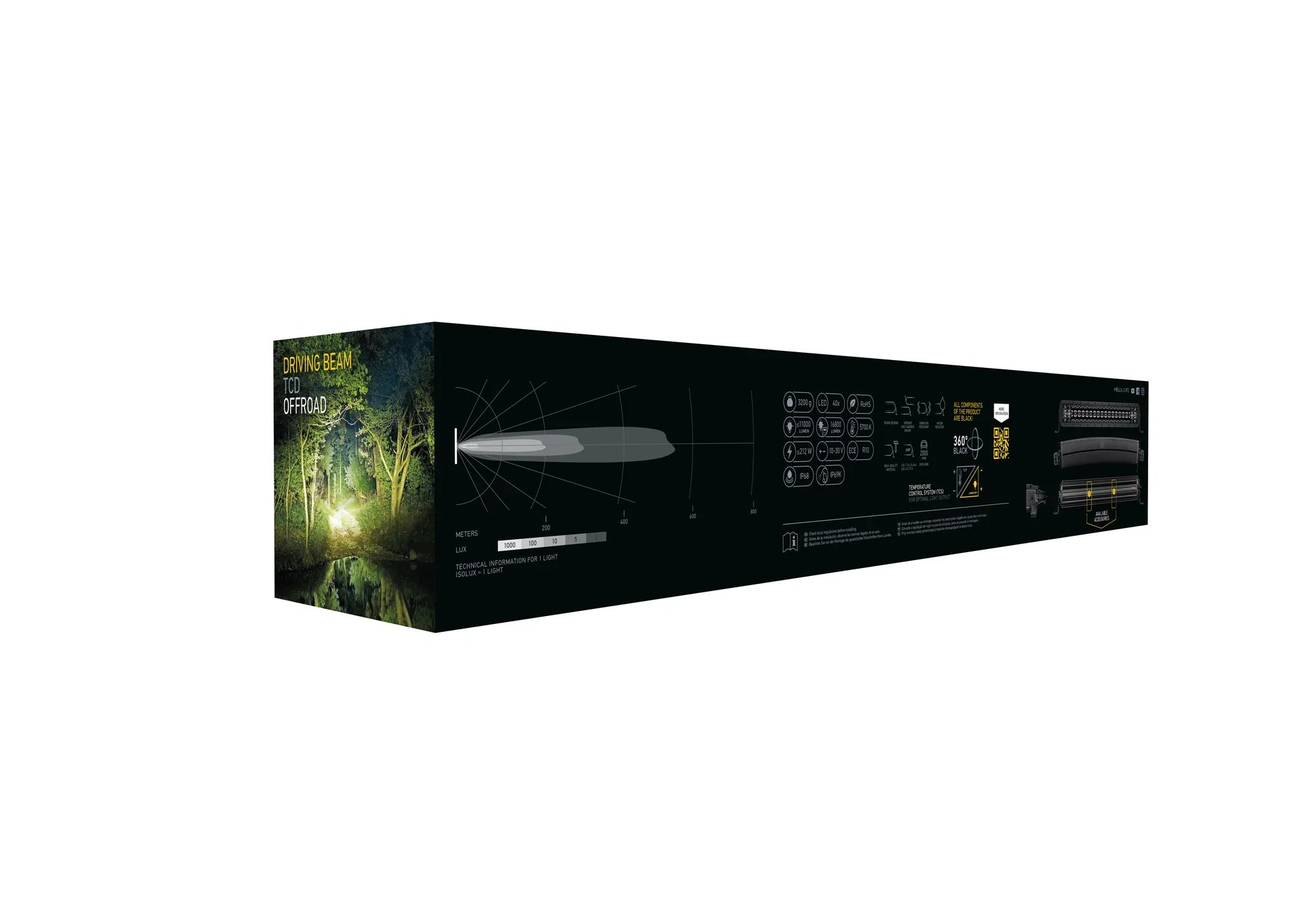 HELLA Black Magic Tough Double Row Curved Lightbar 20" — retail packaging shot